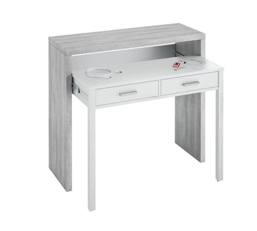 Turin Arctic Concrete Grey and White Extending Desk/Dressing Table/Console Table - UK Luxury Furniture